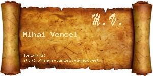 Mihai Vencel névjegykártya